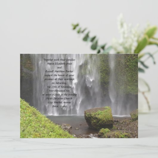 Stunning Oregon Waterfall Wedding Kaart (Staand voorkant)