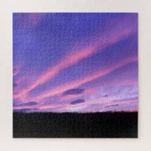 Stunning Paarse Zonsondergang Landschap Abstracte 