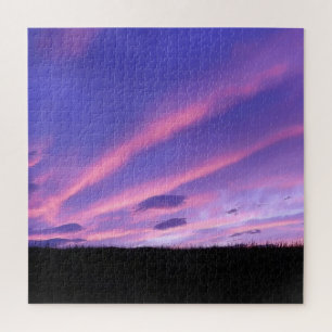 Stunning Paarse Zonsondergang Landschap Abstracte Legpuzzel