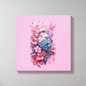 Stunning Pastel Hummingbird Floral Canvas Afdruk (Voorkant)