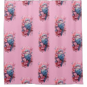 Stunning Pastel Hummingbird Floral Douchegordijn (Voorkant)