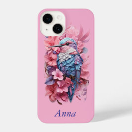 Stunning Pastel Hummingbird Floral iPhone 14 Hoesje