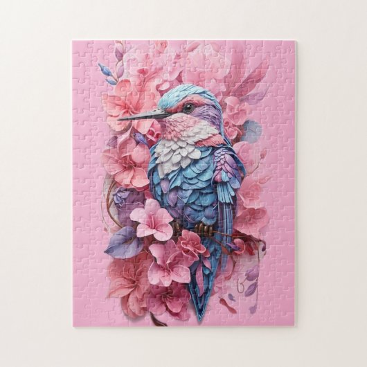 Stunning Pastel Hummingbird Floral Legpuzzel (Verticaal)