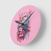 Stunning Pastel Hummingbird Floral Ronde Klok (Hoek)