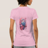 Stunning Pastel Hummingbird Floral T-shirt (Achterkant)