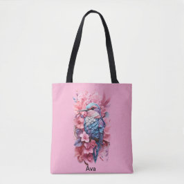 Stunning Pastel Hummingbird Floral Tote Bag