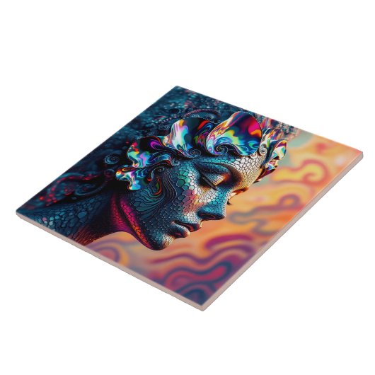 Stunning Paua Rainbow Abalone Sea Siren Mermaid Tegeltje (Zijkant)