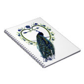 Stunning Pauw en sierlijke hartbloem frame Notitieboek (Rechterzijde)