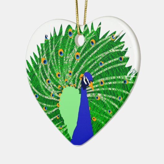 Stunning Pauw originele kunst van Sophie leeftijd  Keramisch Ornament (Links)