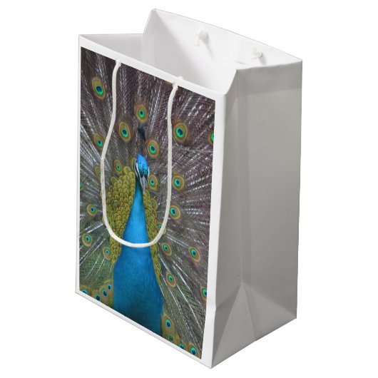 Stunning Peacock Medium Cadeauzakje (Achterkant Gekanteld)
