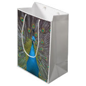 Stunning Peacock Medium Cadeauzakje (Voorkant Gekanteld)