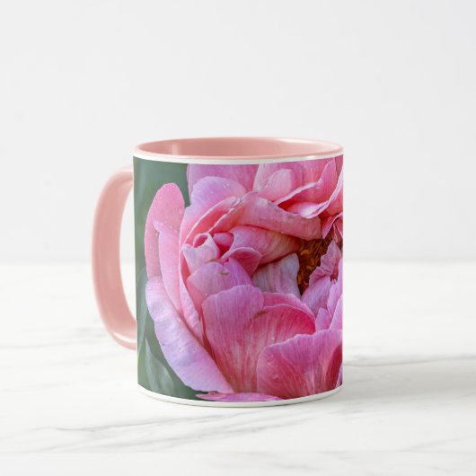 Stunning Peony: Elegant Canadian Floral Art Mok (Voorkant links)