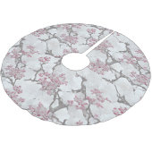 Stunning Pink and Silvery Cherry Blossom Kerstboom Rok (Gekanteld)