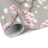 Stunning Pink and Silvery Cherry Blossom Print Cadeaupapier (Rol Hoek)