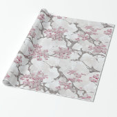 Stunning Pink and Silvery Cherry Blossom Print Cadeaupapier (Uitgerold)