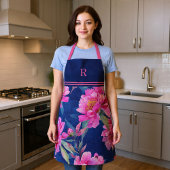 Stunning Pink Floral Bloom Monogrammed Schort