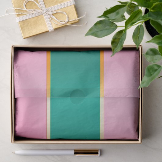 Stunning Pink & Green Modern Stripes  Tissuepapier (Geschenk)