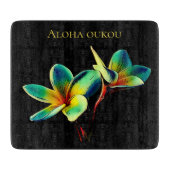 Stunning Plumeria Waterverf Glass Cutting Board Snijplank (Voorkant)