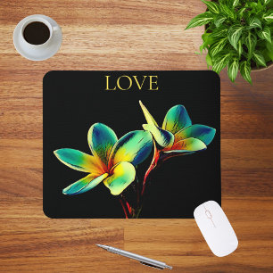 Stunning Plumeria Waterverf Theme Mousepad Muismat