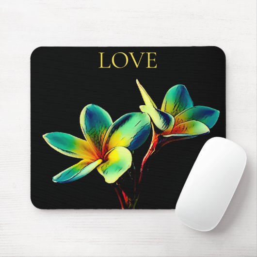 Stunning Plumeria Waterverf Theme Mousepad Muismat (Met muis)