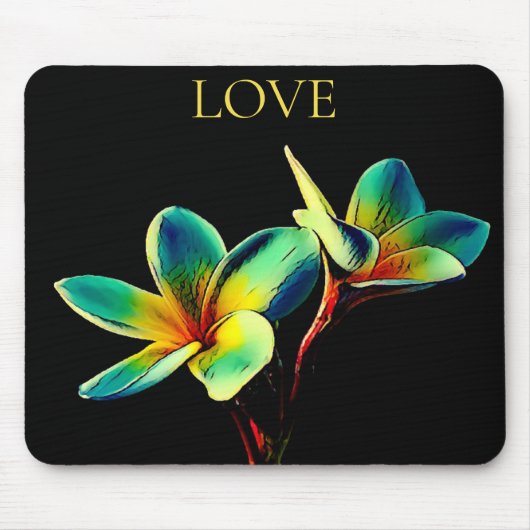 Stunning Plumeria Waterverf Theme Mousepad Muismat (Voorkant)