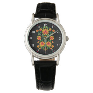 💛 🧡 ❤️ Stunning pools Folk Wycinanki Horloge