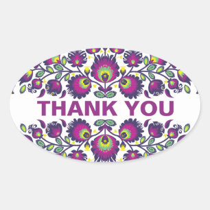 🤩 💜 Stunning pools Folk Wycinanki Ovale Sticker