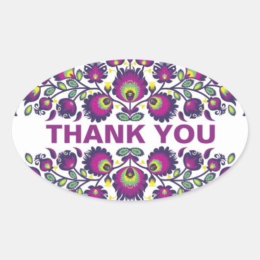 🤩 💜 Stunning pools Folk Wycinanki Ovale Sticker (Voorkant)