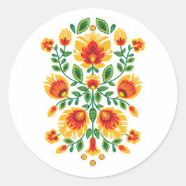 💛 🧡 ❤️ Stunning pools Folk Wycinanki Ronde Sticker