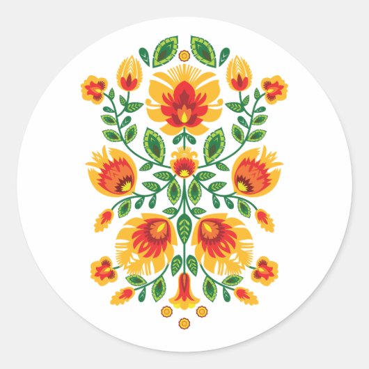 💛 🧡 ❤️ Stunning pools Folk Wycinanki Ronde Sticker (Voorkant)