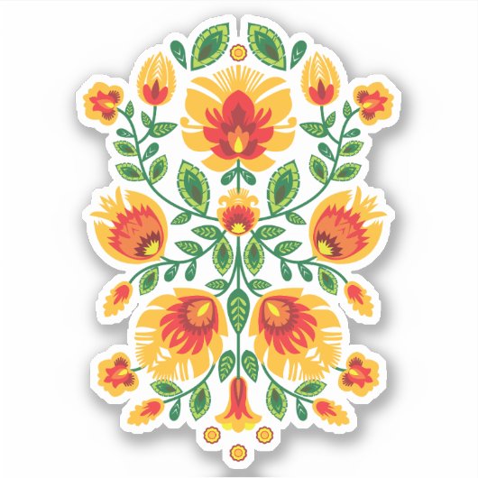 💛 🧡 ❤️ Stunning pools Folk Wycinanki Sticker (Voorkant)