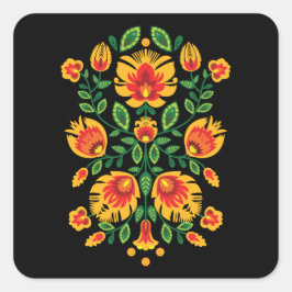 💛 🧡 ❤️ Stunning pools Folk Wycinanki Vierkante Sticker