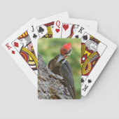 Stunning Portrait of Pileated Woodpecker on Tree Pokerkaarten (Achterkant)