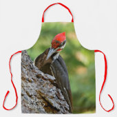 Stunning Portrait of Pileated Woodpecker on Tree Schort (Voorkant)