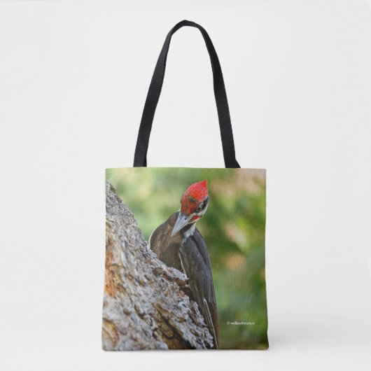Stunning Portrait of Pileated Woodpecker on Tree Tote Bag (Voorkant)