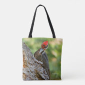 Stunning Portrait of Pileated Woodpecker on Tree Tote Bag (Achterkant)