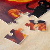 Stunning Puzzle – Pumpkin, Cats, Bats & Full Moon Legpuzzel (Zijkant)