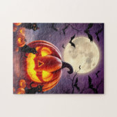 Stunning Puzzle – Pumpkin, Cats, Bats & Full Moon Legpuzzel (Horizontaal)