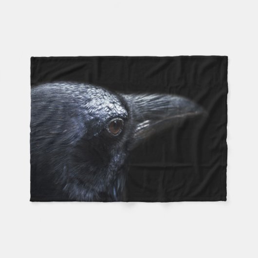 Stunning Raven's Head Fleece Throw Blanket (Voorkant (Horizontaal))