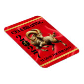 Stunning Red Gold Chinese Year of Fire Goat 2027 Magneet (Rechterzijde)
