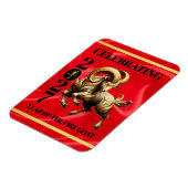 Stunning Red Gold Chinese Year of Fire Goat 2027 Magneet (Linkerzijde)
