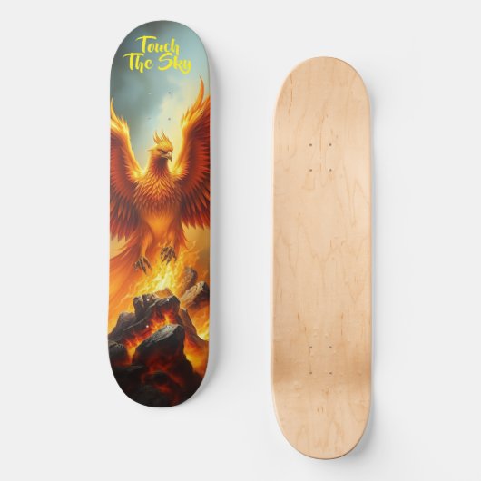 Stunning Red Phoenix Arising from the Flames Persoonlijk Skateboard (Voorkant)
