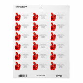 Stunning Red Poppy  Return Address Etiket (Full Sheet)