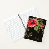 Stunning Red Watercolor Poppy Notitieboek (Binnen)