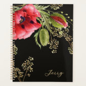 Stunning Red Watercolor Poppy Planner (Voorkant)