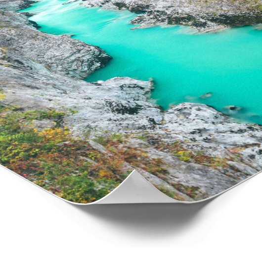 Stunning River Soča Napolen bridge, Slovenië Poster (Hoek)