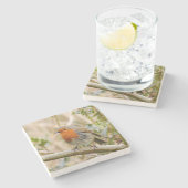 Stunning Robin Stenen Onderzetter (Zijkant)