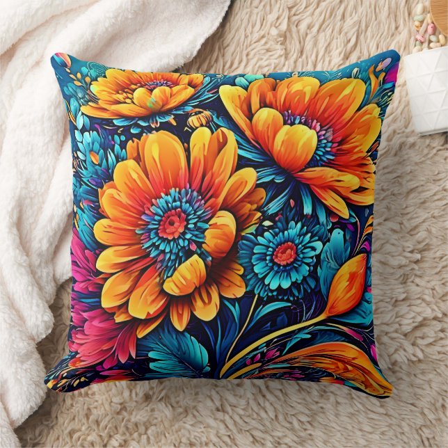 Stunning Roos Bloemkleur Kussen (Deken)
