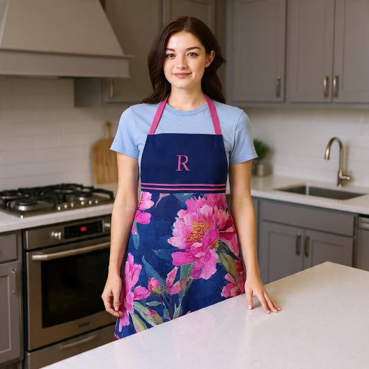 Stunning Roze Bloemige Bloei Monogram Schort