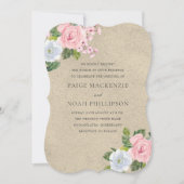 Stunning Roze Roze Bloemige Elegante Trouw Uitnodi Kaart (Voorkant)